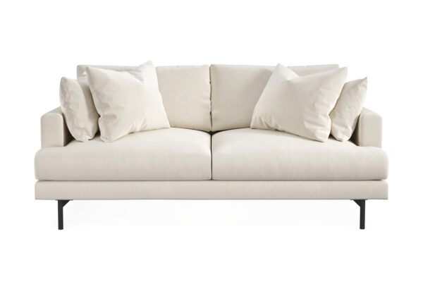 Menard Dyp 3-seters Sofa Fløyel 205 cm bred - Lys Beige / Hvit