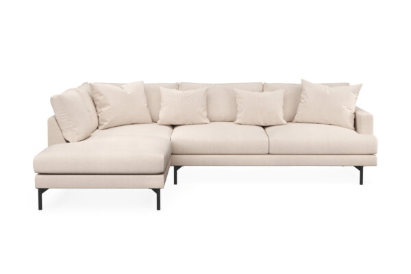 Menard 4-seters L Sofa med Sjeselong Venstre - Lys Beige / Natur