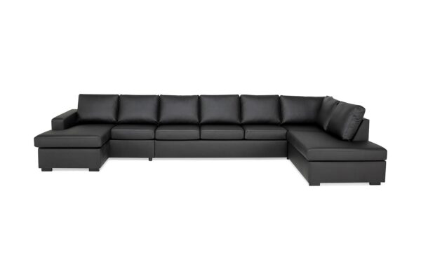 Crazy U-sofa XXL Divan Venstre - Svart Kunstlær