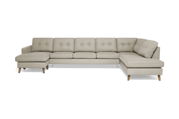 Monroe U-sofa Large med Divan Venstre - Beige