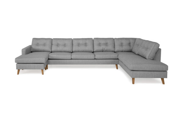 Monroe U-sofa Large med Divan Venstre - Grå