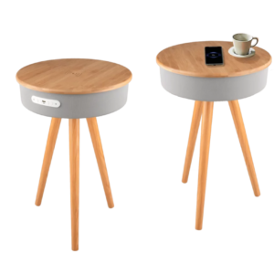 Smart kafe bord med høytaler og trådløs lading